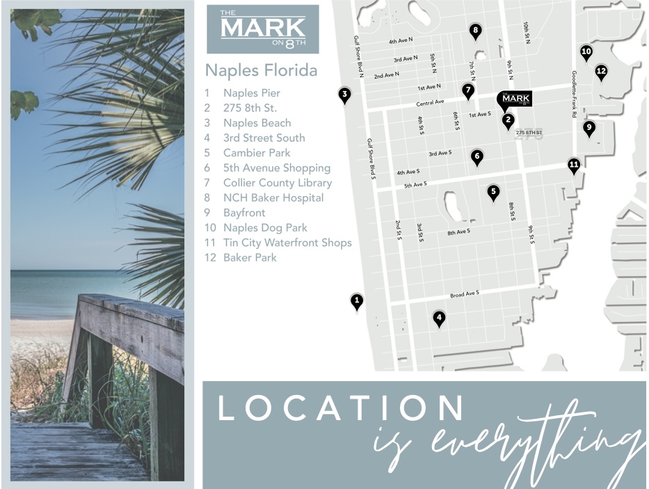 Map of The Mark on 8th and nearby Naples landmarks